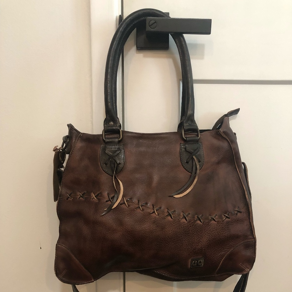 Bed Stu Bruna Teak Rustic Black Rustic Shoulder or Crossbody Purse